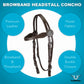 TuffRider Western Browband Concho Headstall made of premium leather with floret pattern and double buckle closure