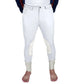 TuffRider Men's Claudio Knee Patch Breeches in white shown on model waist to ankles front view
