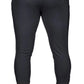 Rear view of a person wearing TuffRider Men's Claudio Knee Patch Breeches with black boots and a black belt