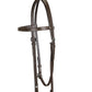 TUFFRIDER WESTERN BROWBAND HEADSTALL WITH CHICAGO SCREW BIT ENDS - Dark Brown - Horse leather horse tack headstall
