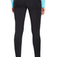 Rear view of a person wearing black TuffRider Ladies Ventilated Schooling Tights with grip details on the legs.