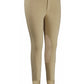 TuffRider Men's Cotton Knee Patch Breeches in tan with reinforced knee patches and ankle straps for equestrian use
