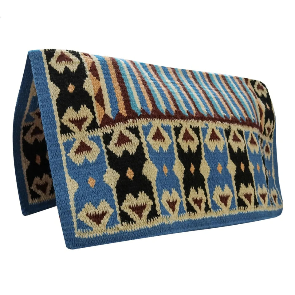 TuffRider Amarillo Western Woven Saddle Blanket- Blue/Black- 34 x 36, view 3