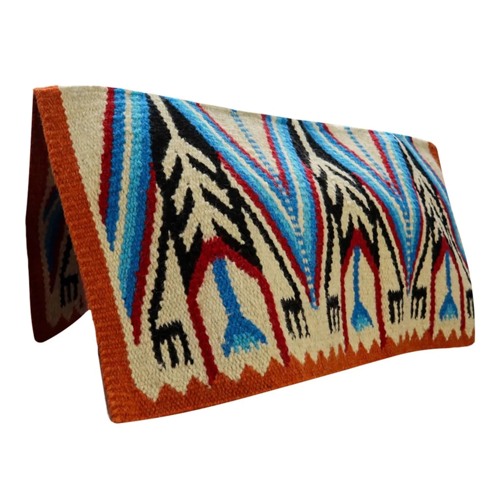 TuffRider Bandera Western Woven Saddle Blanket- Royal/Rust- 34 x 36, view 3
