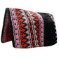 TuffRider Pendleton Western Show Blanket- Black/Red- 34 x 40 with intricate red and pink southwestern patterns