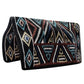 TuffRider Sheridan Western Woven Saddle Blanket- Black/Light Blue- 34 x 38 with geometric patterns for horse tack and equestrian supplies
