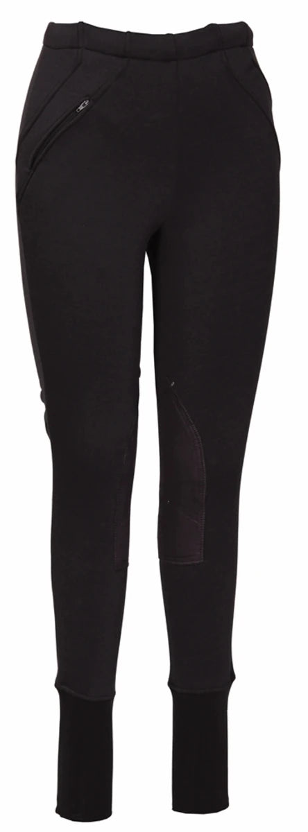 TuffRider Ladies Unifleece Pull-On Winter Breeches, Sand/34, view 18