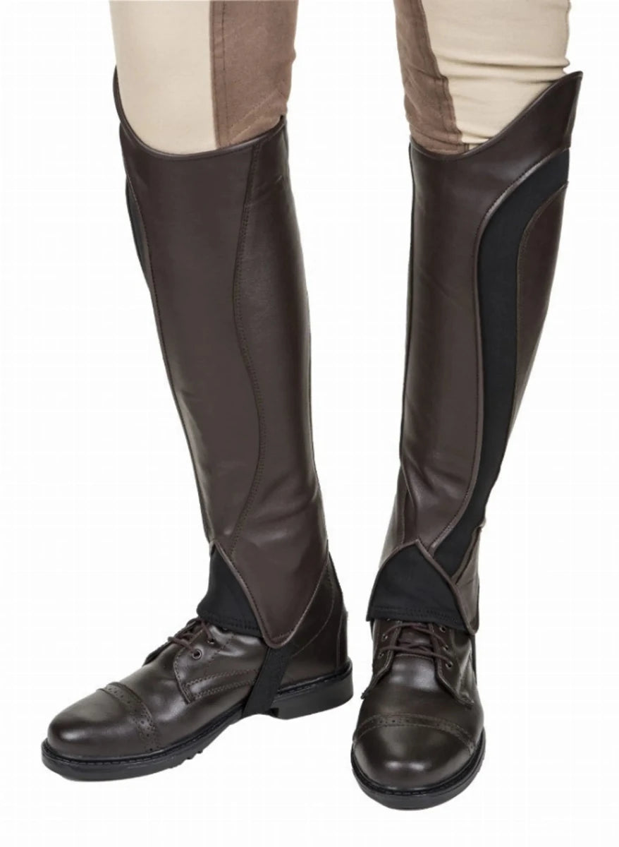 TuffRider Ladies Derby Leather Half Chaps, Mocha/XS