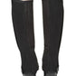 Tuffrider Ladies Saratoga Synthetic Half Chaps in black shown from the back on equestrian boots.