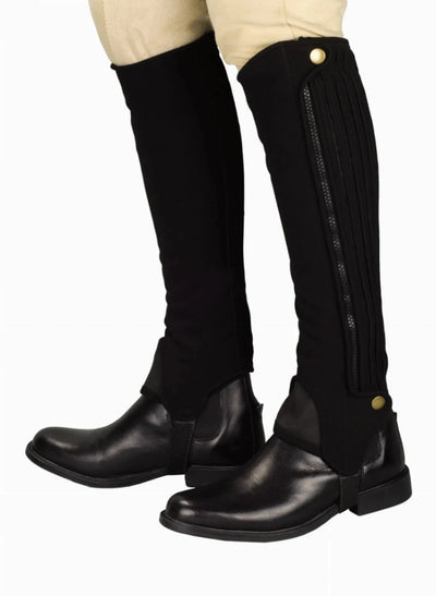 TuffRider Adult Grippy Nubuck Half Chaps, Black/XS