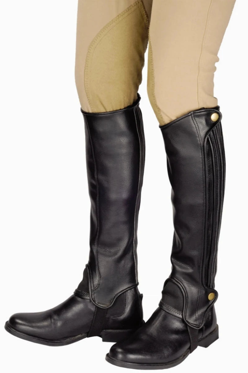 TuffRider Adult Grippy Grain Half Chaps, Black/1, view 2