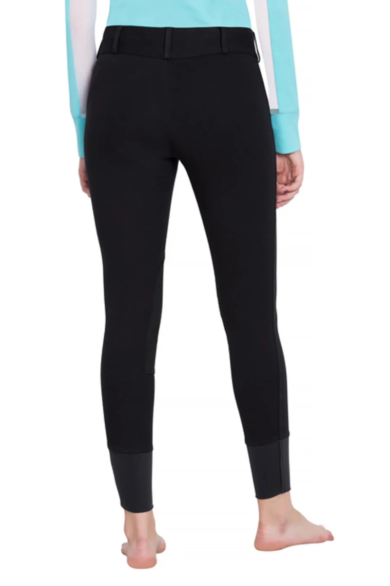 TuffRider Ladies Ribb Lowrise Wide Waistband Knee Patch Breeches, view 33