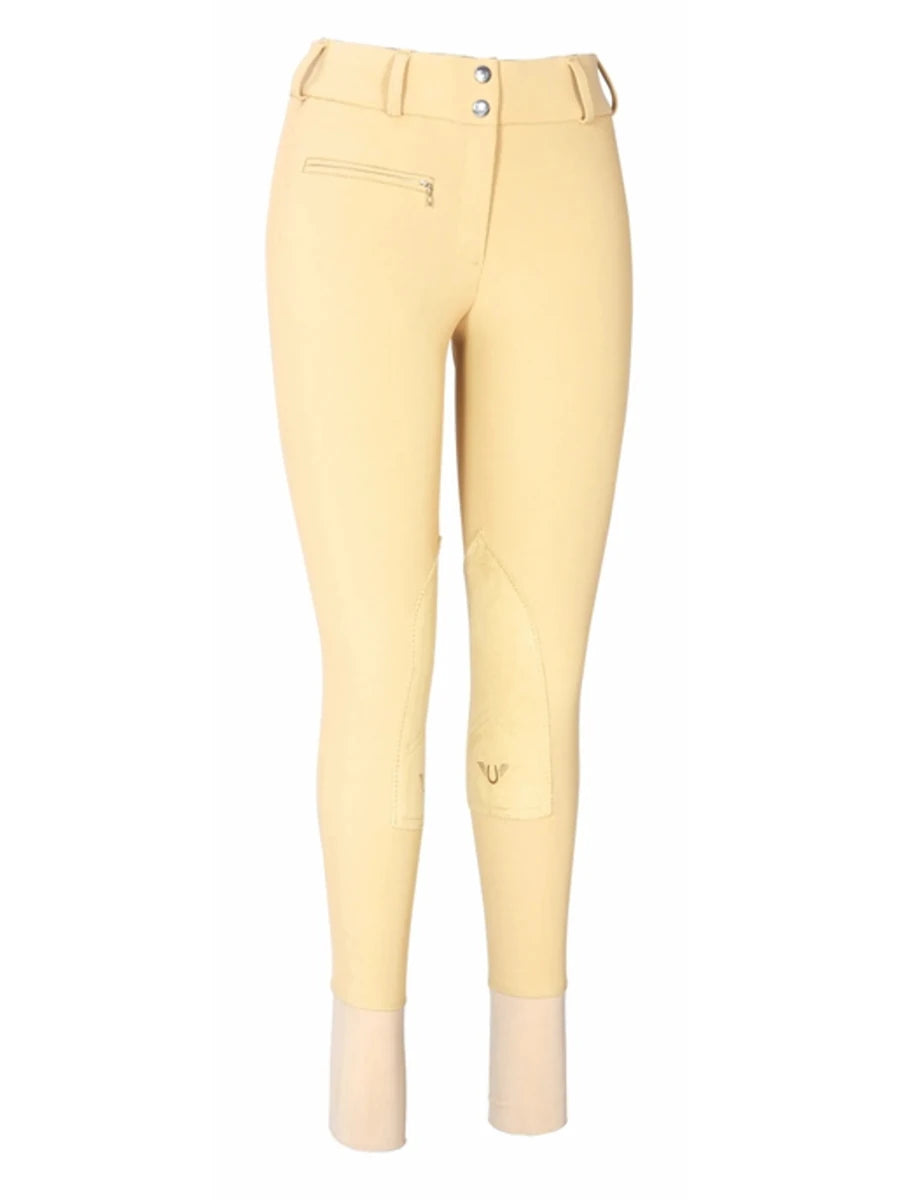 TuffRider Ladies Ribb Lowrise Wide Waistband Knee Patch Breeches, navy/24, view 22