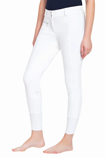 Women's Full Seat Riding Breeches - TuffRider Ribb Lowrise Wide, White/24