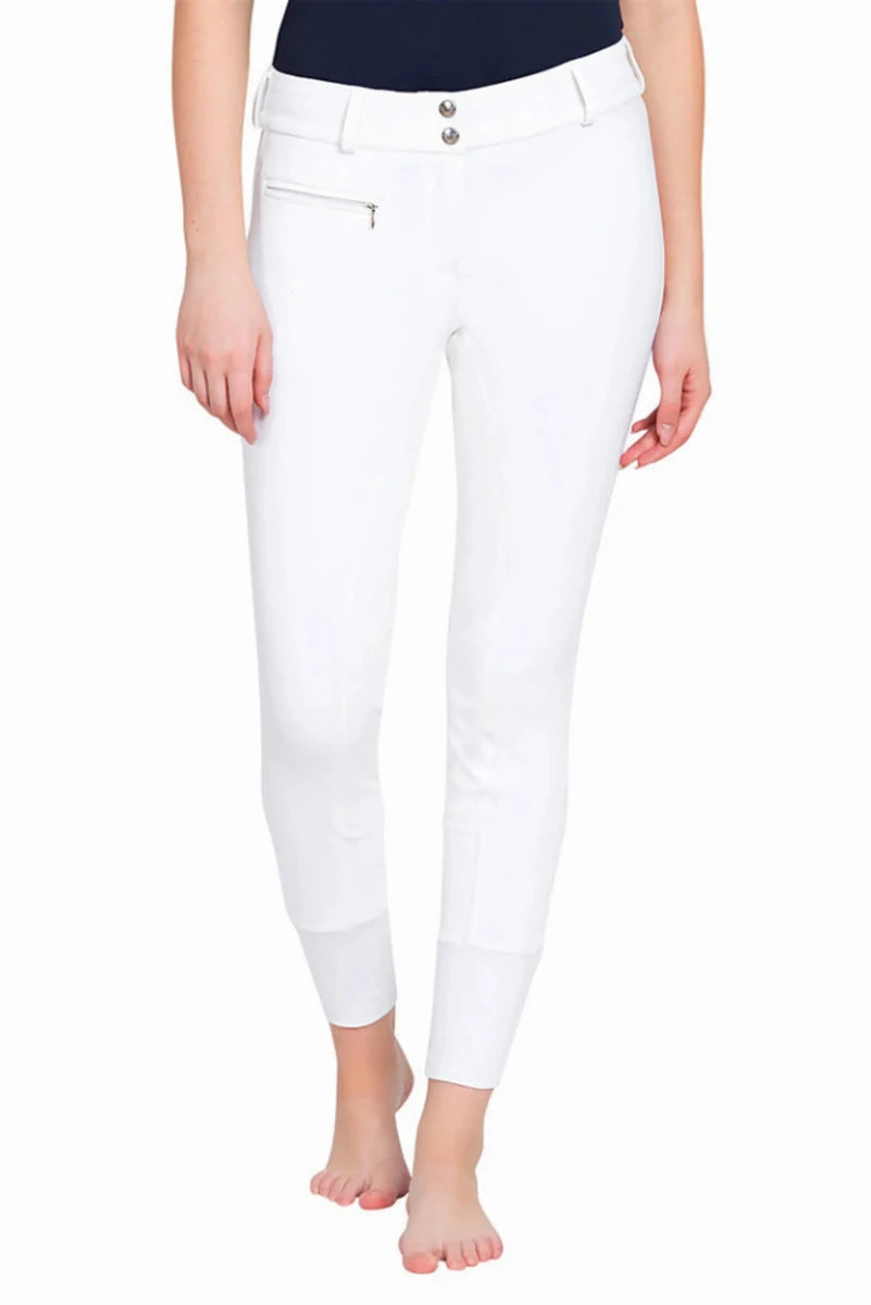 Women's Full Seat Riding Breeches - TuffRider Ribb Lowrise Wide Waistband Breeches - Pets Perfect
