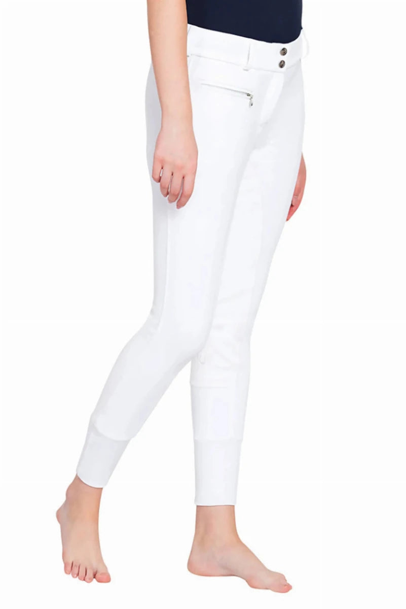 Women's Full Seat Riding Breeches - TuffRider Ribb Lowrise Wide Waistband Breeches - Pets Perfect