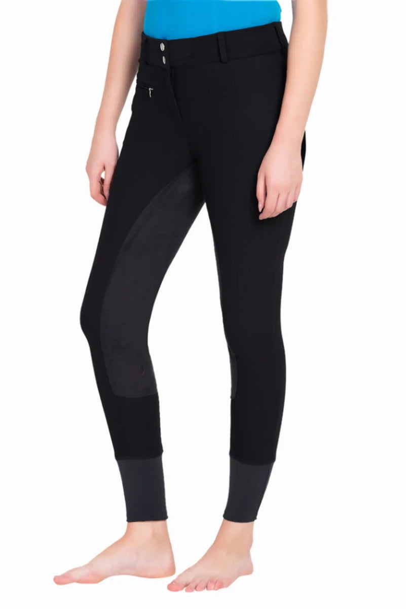 Women's Full Seat Riding Breeches - TuffRider Ribb Lowrise Wide Waistband Breeches - Pets Perfect