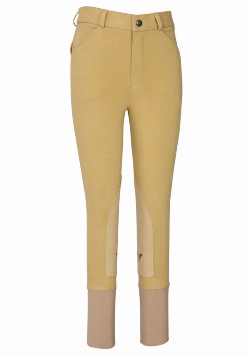 Boys Riding Breeches - Youth Knee Patch Equestrian Pants with, Light tan/12, view 16