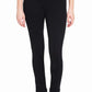Front view of black Women's Cotton Jodhpurs - Traditional Riding Pants with UltraGripp Knee Patches worn with a blue top