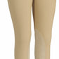 TuffRider Men's Ribb Patrol Knee Patch Breeches in beige with ribbed cuffs and reinforced knee patches for equestrian use