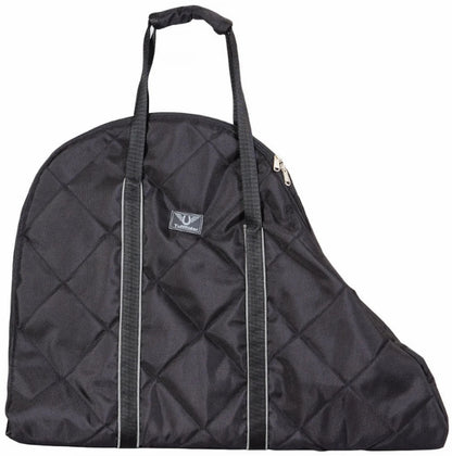 Saddle Bag - TuffRider Classic Water-Resistant Nylon Saddle Bag with Full Zipper and Handle in black nylon with quilted design