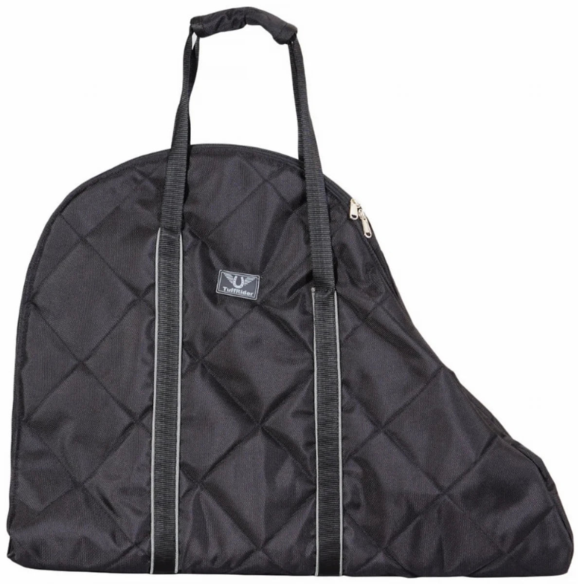 Saddle Bag - TuffRider Classic Water-Resistant Nylon Saddle Bag with Full Zipper and Handle in black nylon material