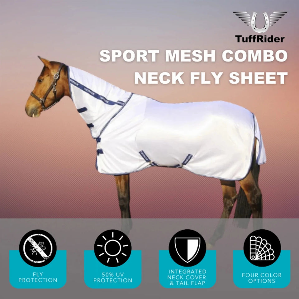 Horse Fly Sheet - TuffRider Sport Mesh Combo Neck Fly Protection, view 26