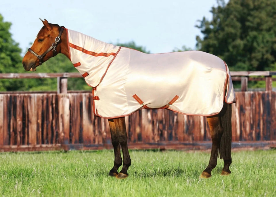 Horse Fly Sheet - TuffRider Sport Mesh Combo Neck Fly Protection, Frosted almond/72, view 10