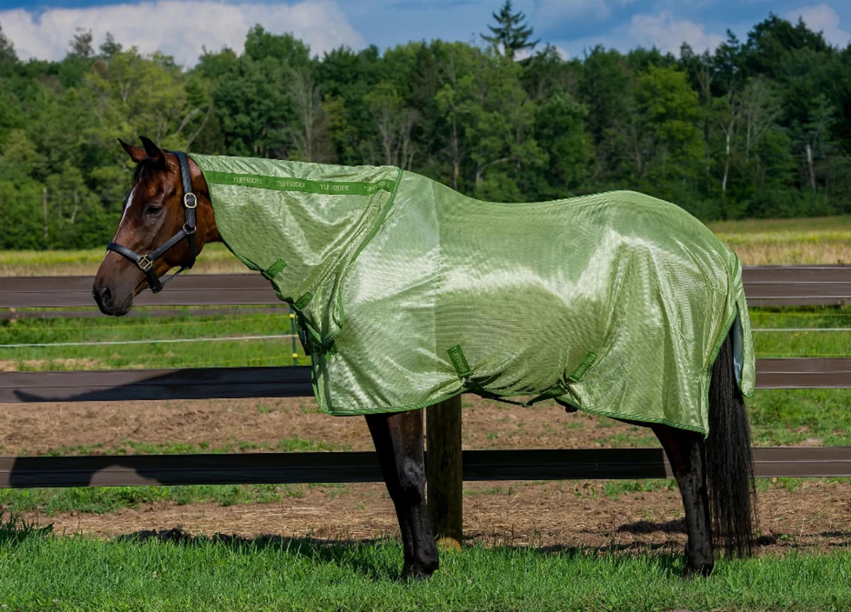 Horse Fly Sheet - TuffRider Sport Mesh Combo Neck Fly Protection Blanket with UV Protection - Pets Perfect