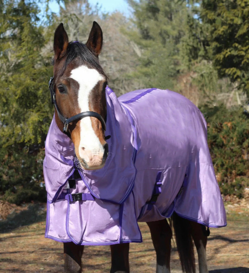 Horse Fly Sheet - TuffRider Power Mesh Detachable Neck Fly Protection, Orchid/violet/78, view 25