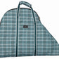 Protective Saddle Bag - Durable Polyester Saddle Carrier with Handles and Full Zipper in green plaid pattern design