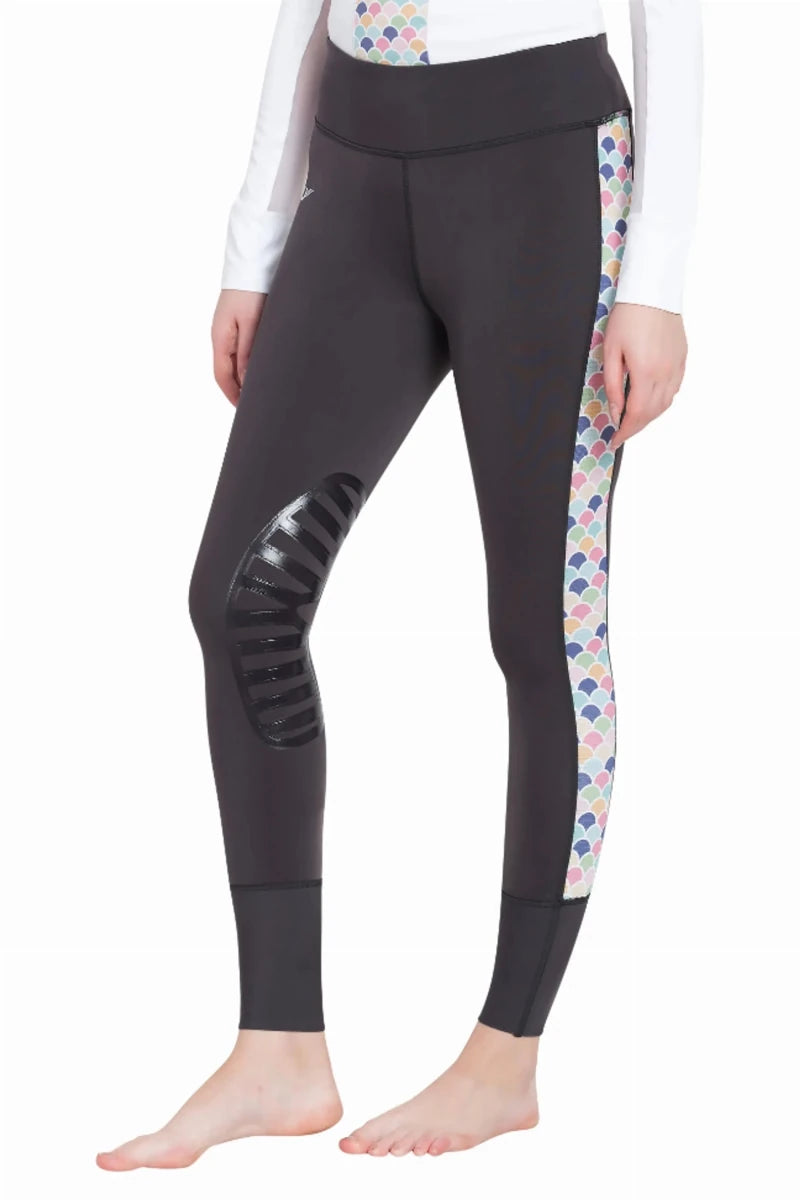 Women's Riding Tights - TuffRider Iris EquiCool Riding Tights with UV, Charcoal/print/1