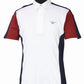 Men's Show Shirt - TuffRider Dennison Short Sleeve Competition Shirt with Contrast Colors in white, navy, and red