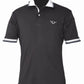 Men's Polo Shirt - TuffRider Mark Short Sleeve EquiCool Sport Polo with UV Protection black with white collar accents
