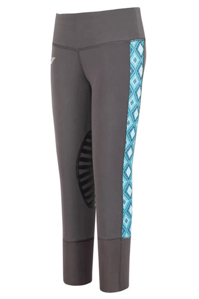 TuffRider Children's Artemis EquiCool Riding Tights, charcoal/print/X-LARGE