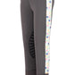 TuffRider Children's Iris EquiCool Riding Tights with pastel patterned side panels and knee grip for comfort and performance