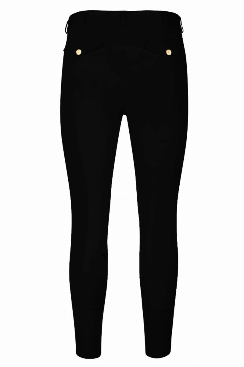 Back view of Men's Full Seat Riding Breeches - TuffRider Patrol UltraGripp Full Seat Breeches in black riding style