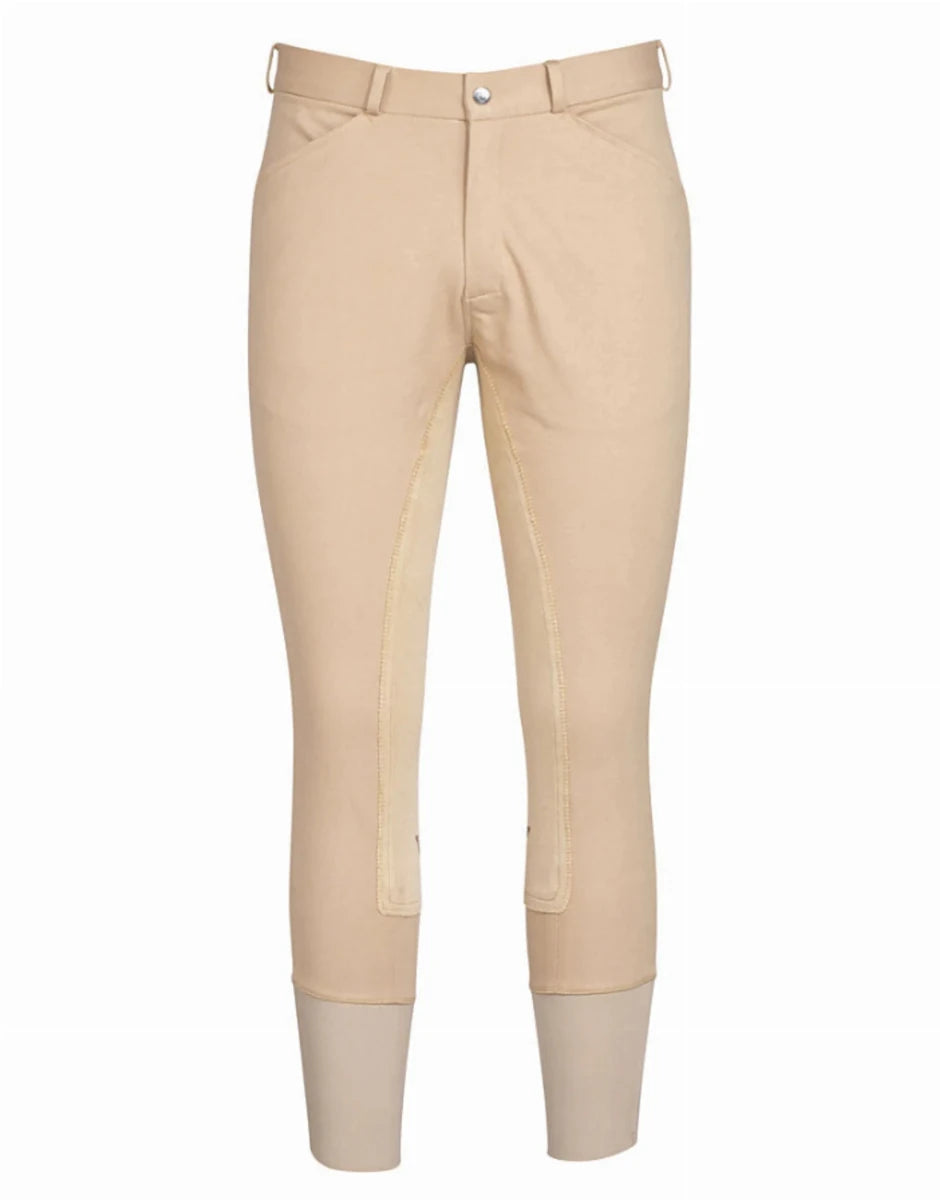 Men's Full Seat Riding Breeches - TuffRider Patrol UltraGripp Full Seat Breeches in tan for equestrian use