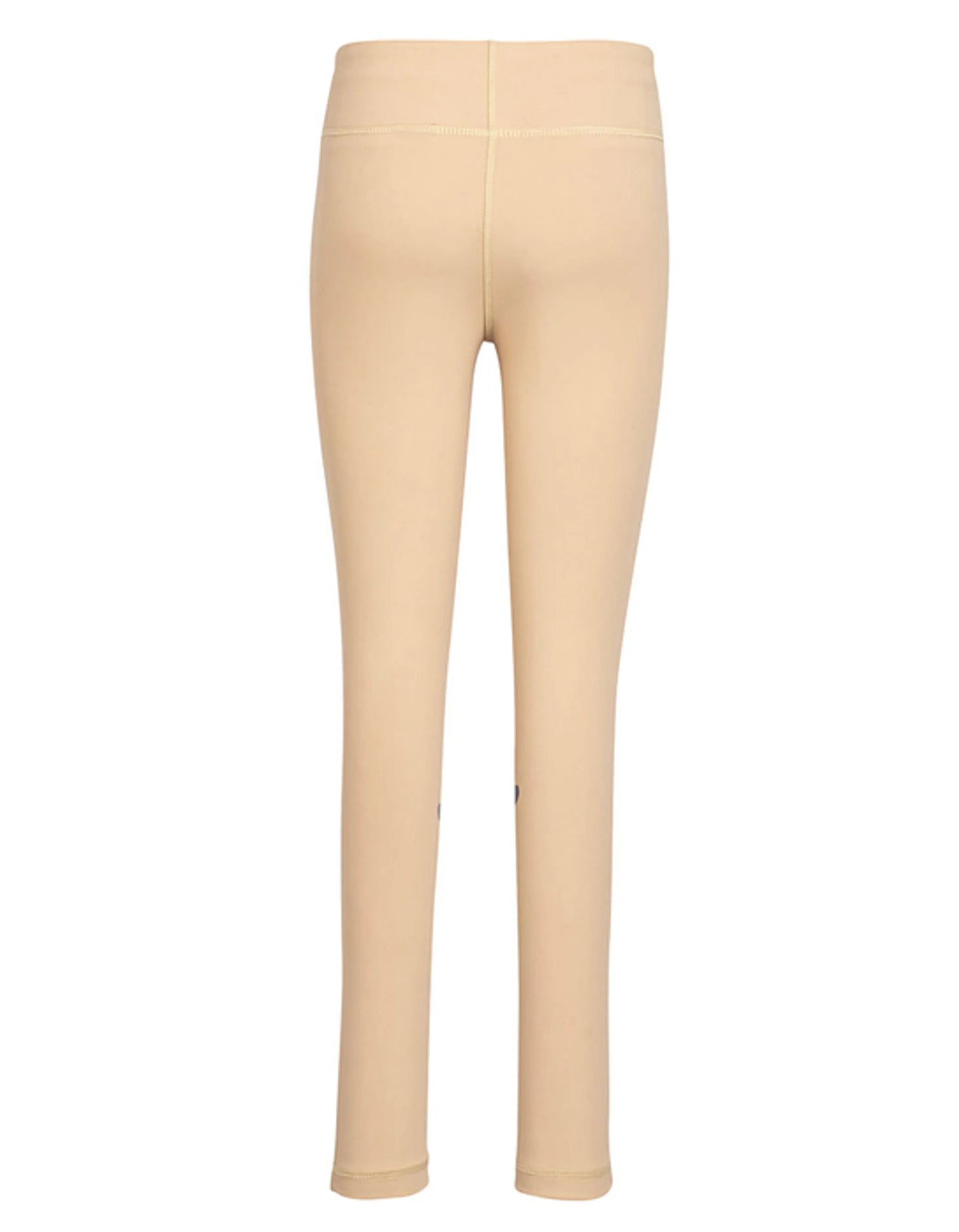 Back view of beige TuffRider Stella Girls Riding Tights showing smooth fit and waistband detail