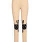 TuffRider Stella Girls Riding Tights in beige with black bunny face knee prints and side pocket for equestrian use