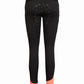 Kids Fleece-Lined Winter Riding Breeches - Youth Insulated Riding Pants with Silicone Seat shown from back with black and coral details