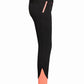 Kids Fleece-Lined Winter Riding Breeches - Youth Insulated Riding Pants with Silicone Seat in black with coral accents side view