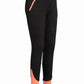 Kids Fleece-Lined Winter Riding Breeches - Youth Insulated Riding Pants with Silicone Seat in black with coral accents