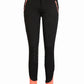 Kids Fleece-Lined Winter Riding Breeches - Youth Insulated Riding Pants with Silicone Seat in black with pink accents
