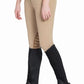 Model wearing beige riding pants and black Tuffrider Air Mesh Washable Half Chaps with black riding boots