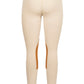 TuffRider Ladies Prime Tights in beige with full seat grip and zippered back pocket, designed for equestrian use.