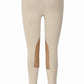 Tuffrider Children's Prime Tights With Belt Loops in beige with knee patches, designed for comfortable wear.