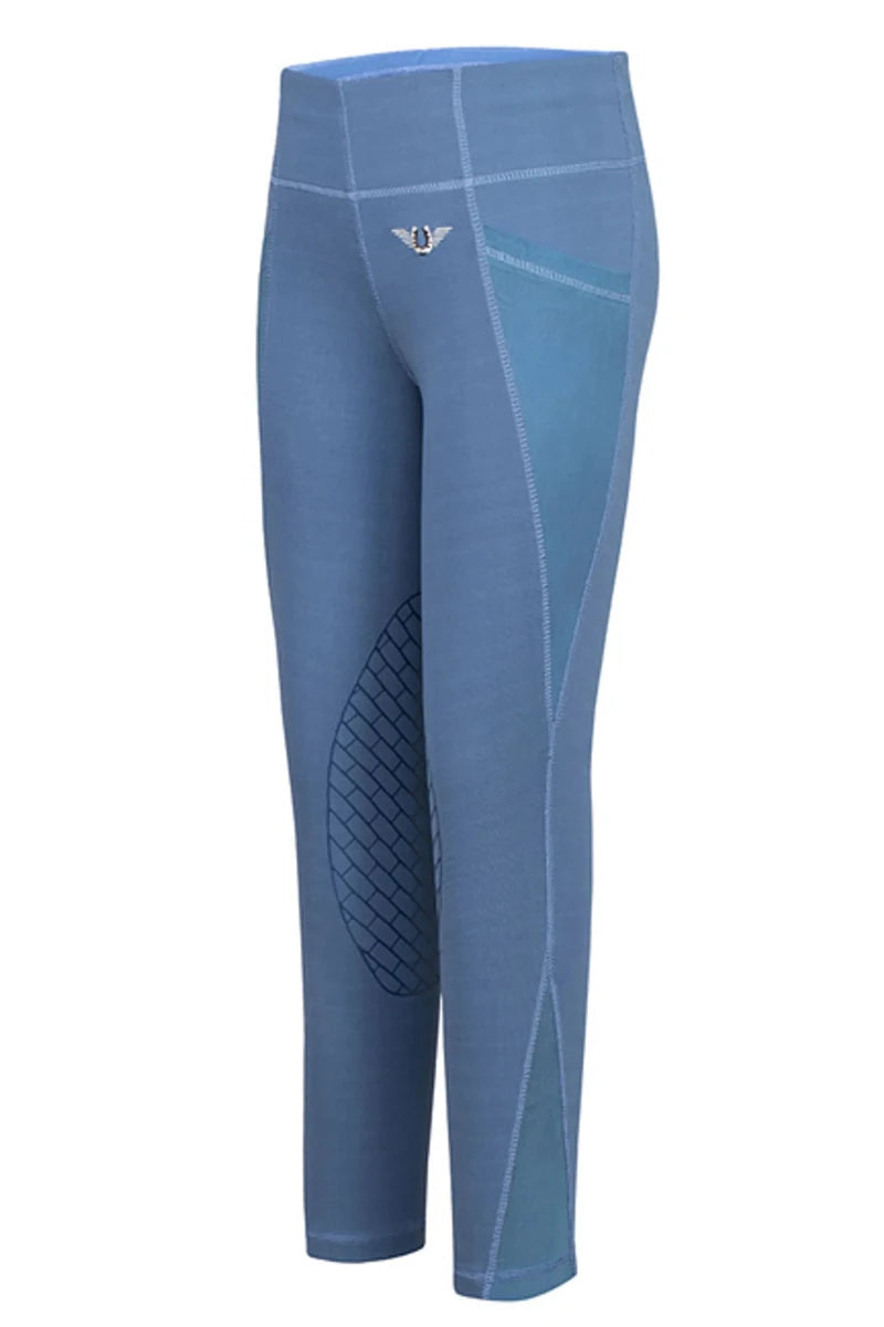 TuffRider Children's Minerva EquiCool Tights, ensign blue/MEDIUM, view 7