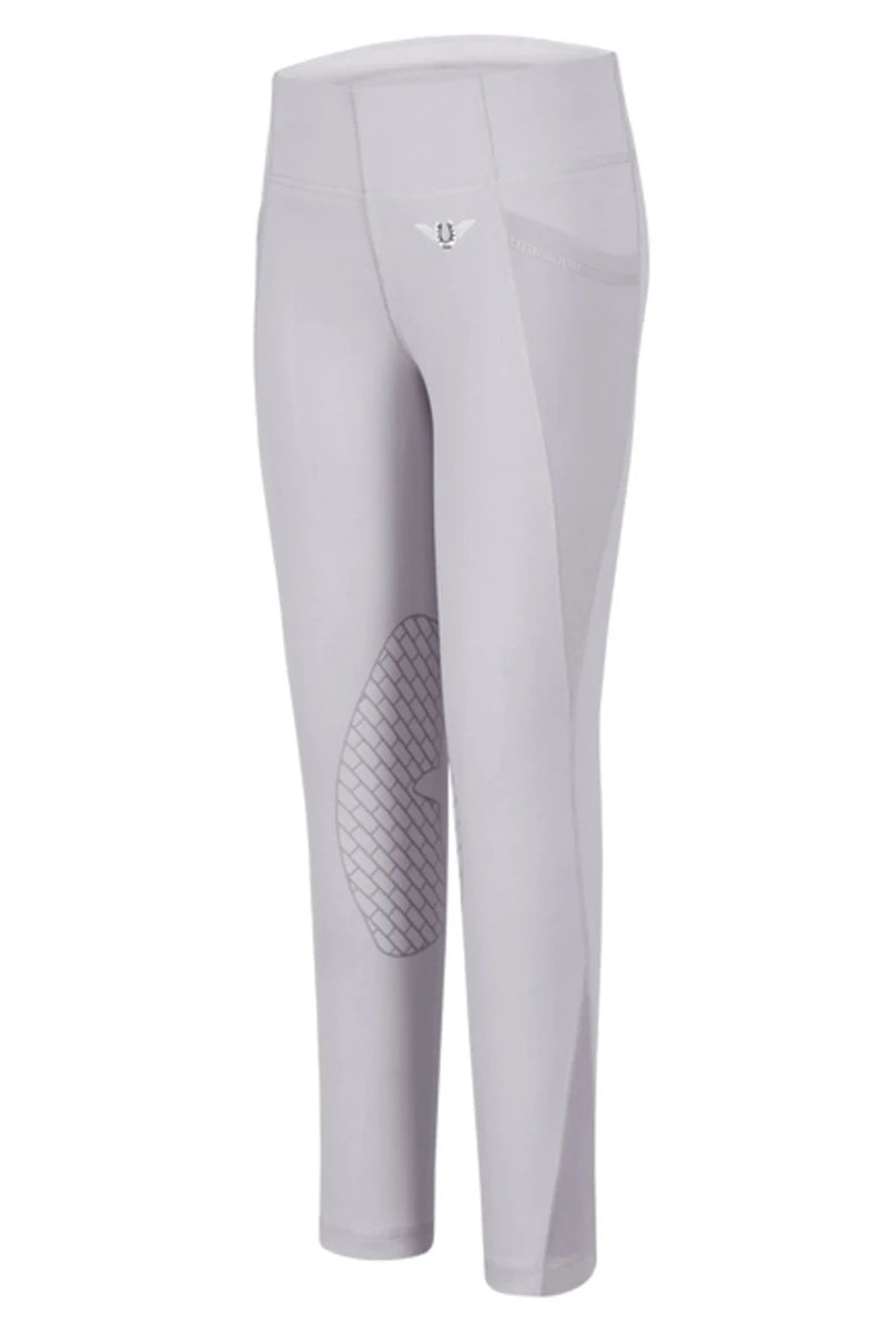 TuffRider Children's Minerva EquiCool Tights, lilac gray/SMALL, view 18