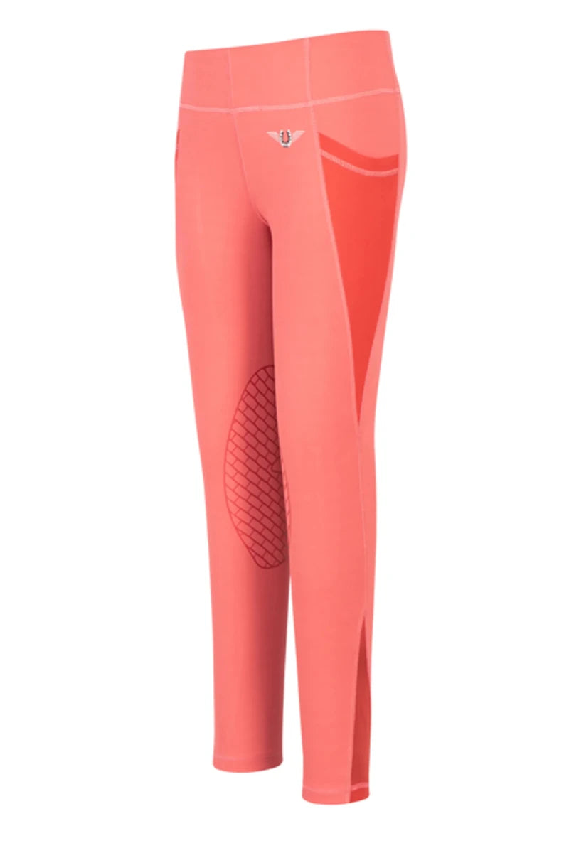 TuffRider Children's Minerva EquiCool Tights, holly berry/XS, view 15